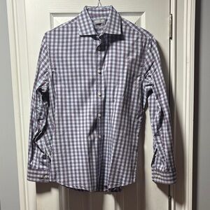 Michael Kors Lavender & light blue Checked Dress Shirt